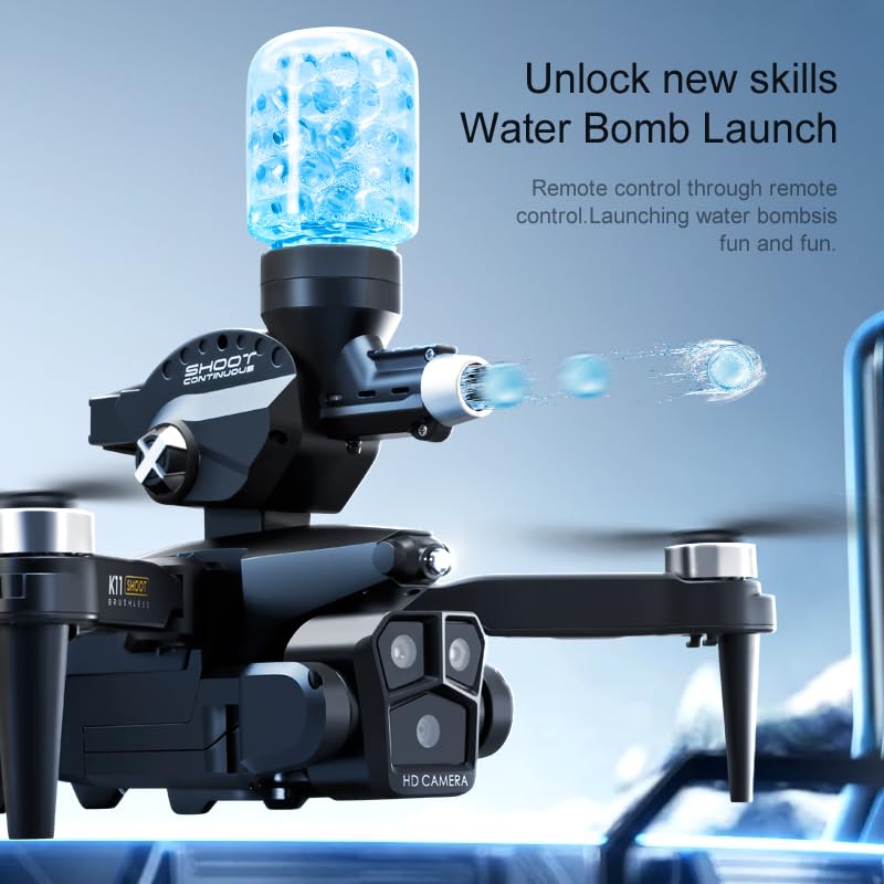 Dron K11 Max — Triple Cámara + Bolitas Hidrogel