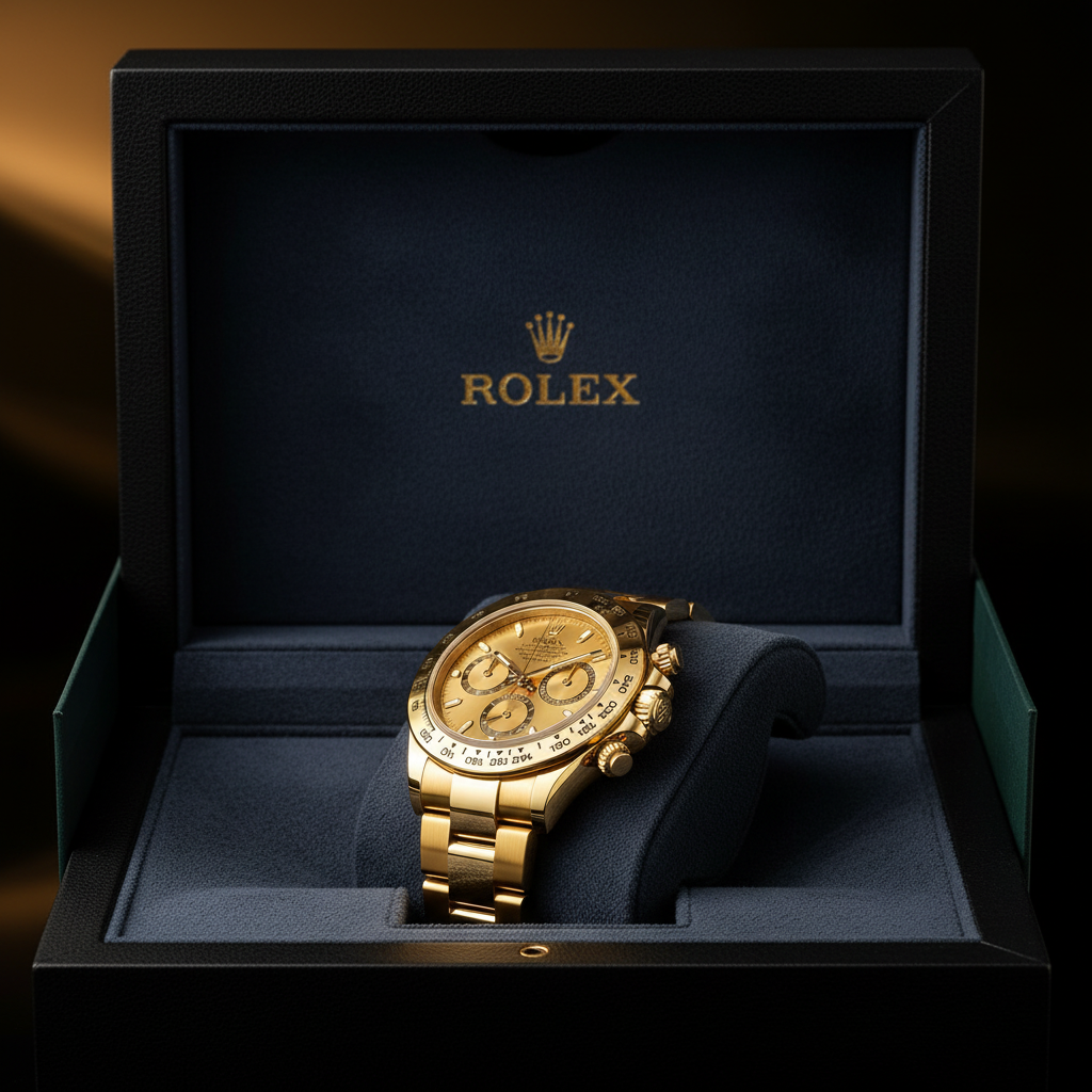 Rolex Dorado en estuche de lujo